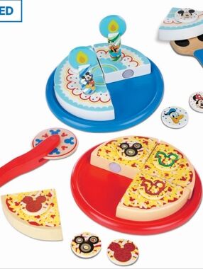 Disney Mickey Mouse Clubhouse Wooden Pizza & Cake Play Set - Red, Blue, Yellow